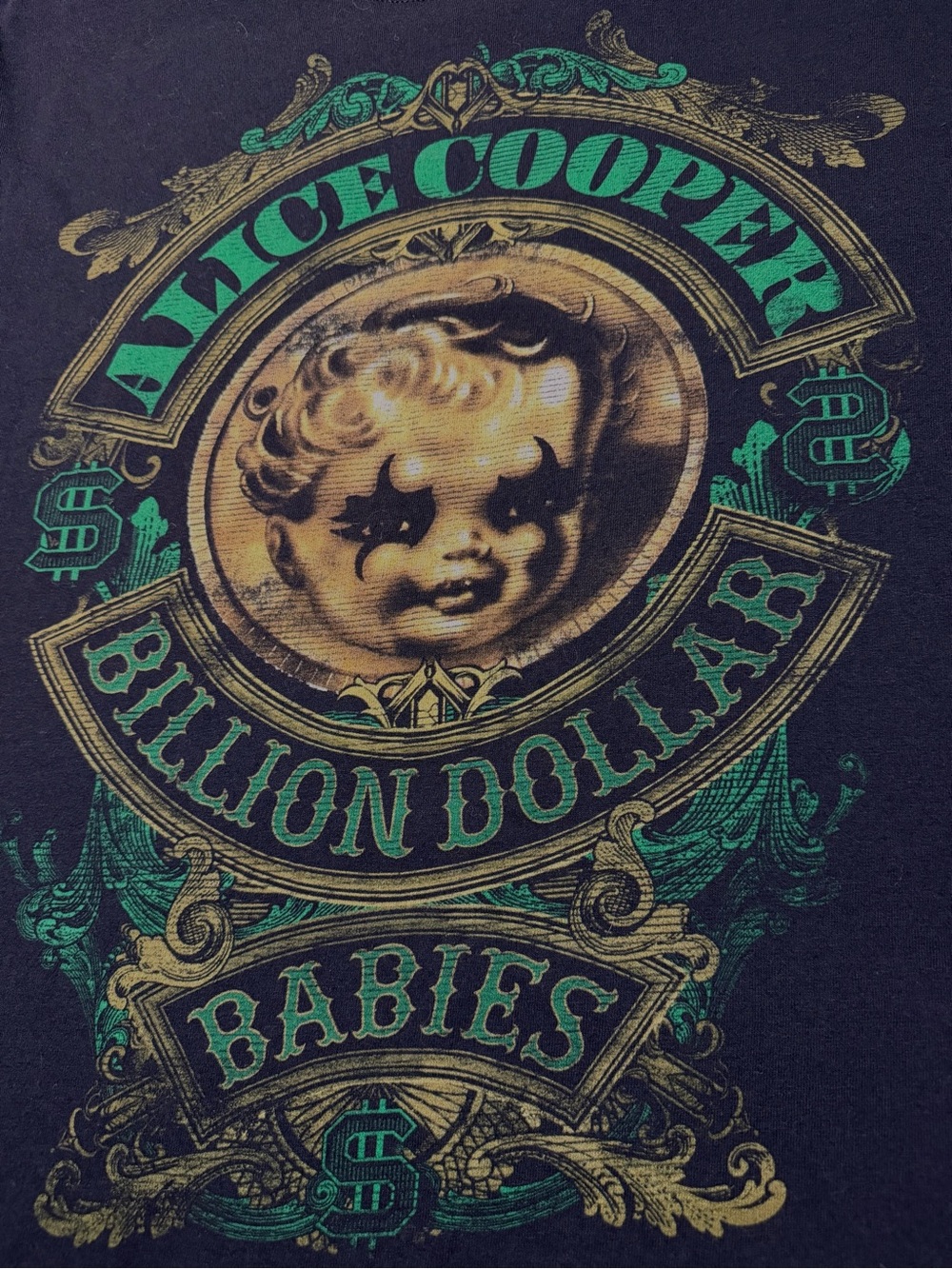Alice Cooper 2013 2014 Raise the Dead Tour Billion Dollar Babies T Shirt Large